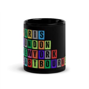 Eastbourne - Black Glossy Mug