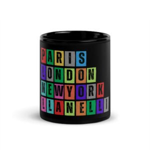Llanelli - Black Glossy Mug