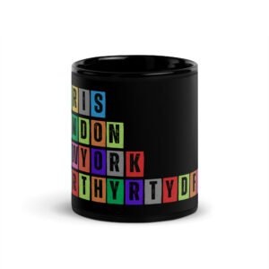 Merthyr Tydfil - Black Glossy Mug