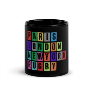 Rugby - Black Glossy Mug