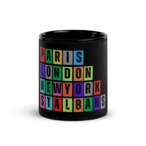St Albans - Black Glossy Mug