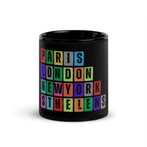 St Helens - Black Glossy Mug