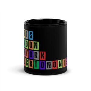 Stockton On Tees - Black Glossy Mug