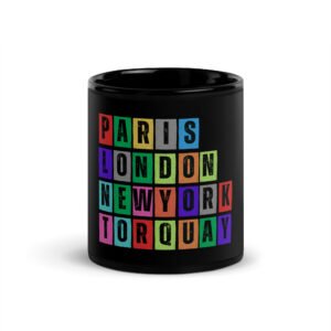 Torquay - Black Glossy Mug