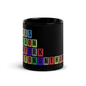 Walton On Thames - Black Glossy Mug