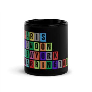 Warrington - Black Glossy Mug